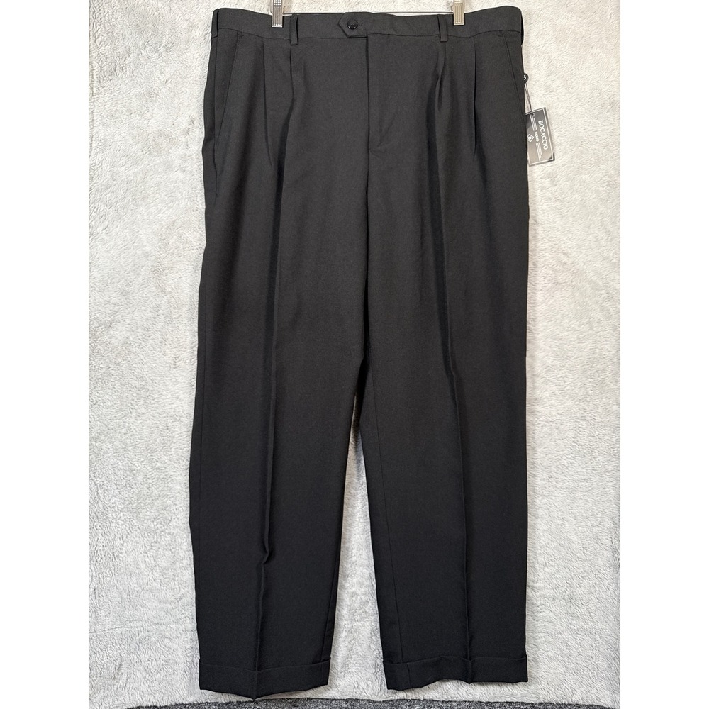 Bocaccio Uomo Men's Black‎ Pleated Dress Pants Trousers Size 40x30 New with Tags
